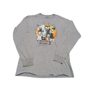 Dragon Ball Z Long Sleeve Shirt Mens Small Grey Graphic Tee Anime Goku Vegeta